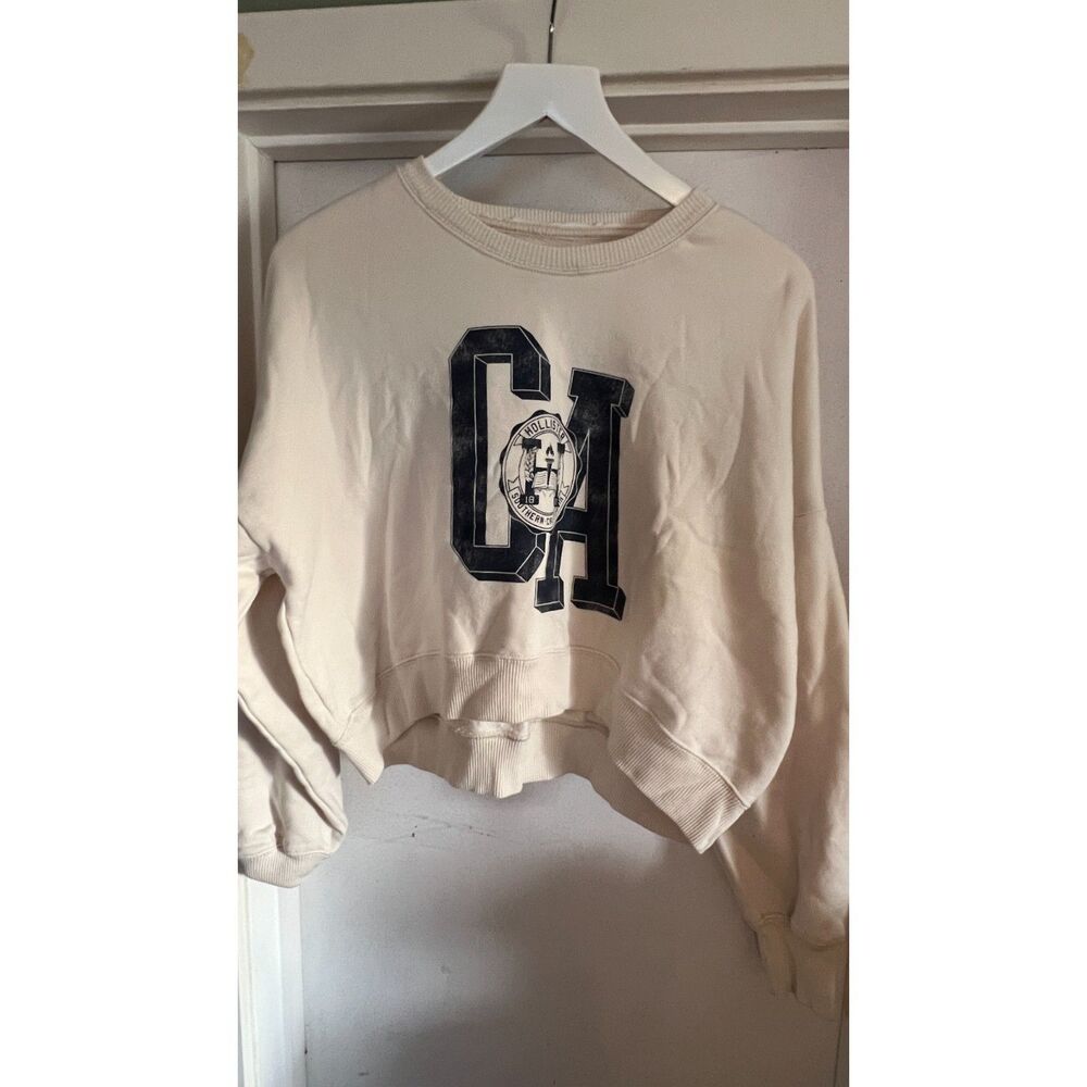 Hollister Crewneck Sweatshirt Southern California Crop Polo Women's Size Medium